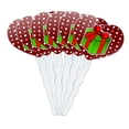 thumbnail image 1 of Present Gift Christmas Holiday Heart Love Cupcake Picks Toppers Decoration Set of 6, 1 of 6