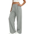thumbnail image 6 of BXJX Womens Straight-leg Sweatpants, Sports Drawstring Decor Elastic Waist Casual Pants with Pockets Gray Size L, 6 of 6