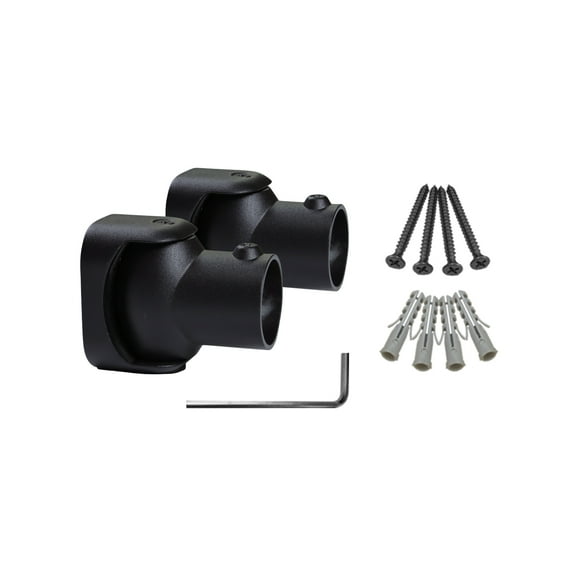 Naiture Shower Curtain Rod Single Swivel Flange or Bracket, Sold in Pair, Black Finish