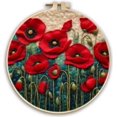 thumbnail image 1 of Kit de Fieltro de Lana para Principiantes | Amapolas (20 cm con Marco), 1 of 4