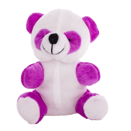 US Toy Cute Holiday Stuffed Panda 6.25" Plush Animal, Purple Black White