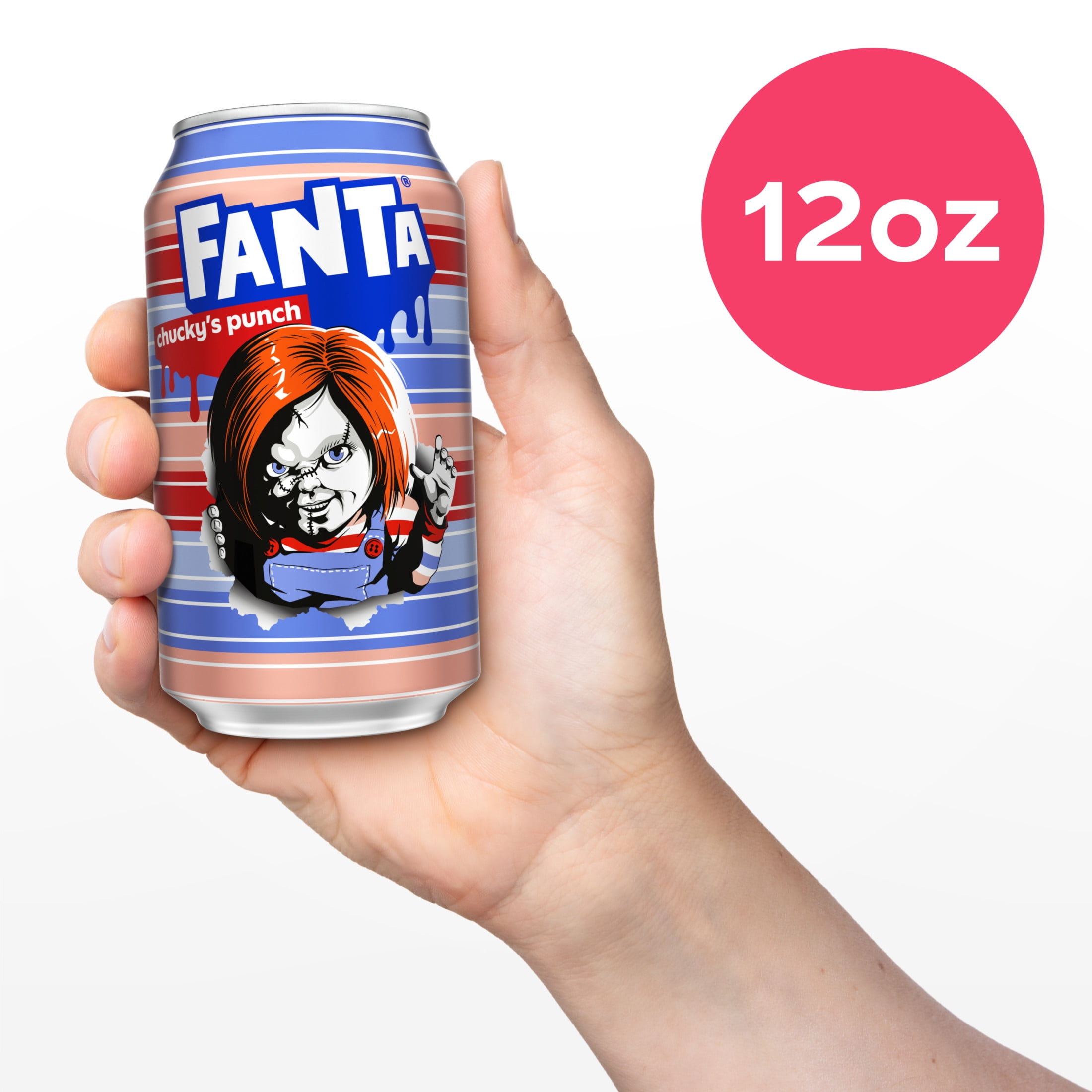 Fanta Fruit Punch Caffeine Free Soda Soft Drink, Chucky's Punch Halloween Edition, 12 fl. oz. cans, 12 pack