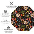 thumbnail image 3 of Honeii Owl And Leaves print Leather Coaster Set of 4, ideal for safeguarding your furniture from drinks spills and effortless cleanup-Octagon, 3 of 6