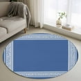 thumbnail image 2 of Dark Blue Greek Key Large Area Rugs for Bedroom Living Room, Soft Non Slip Carpet Bedside Rug, Geometric Greece Ancient Farmhouse Geo Round Floor Cover Kitchen Accent Rug 3.3' for Dining Room/Office, 2 of 9