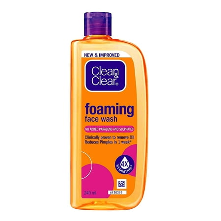 Clean & Clear Foaming Facewash for Oily Skin, Brown, 240ml