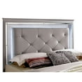 thumbnail image 3 of Furniture of America Rachel Faux Leather King LED Panel Bed in Silver, 3 of 4