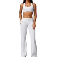 thumbnail image 5 of Workout Sets Gift compatible Women 2 Piece Sleeveless Rackerback Sport Bra Tops & High Waist Flared Leggings Gym Tracksuit Sets, 5 of 5