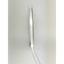JenlyFavors 3/8" Double Face Satin Ribbon with Gold Edge White 50 Yards