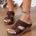 thumbnail image 4 of ShiShine Womens Open Toe Wedge Mules with Floral Arch Support Casual Footwear for Weekend Getaways, 4 of 5