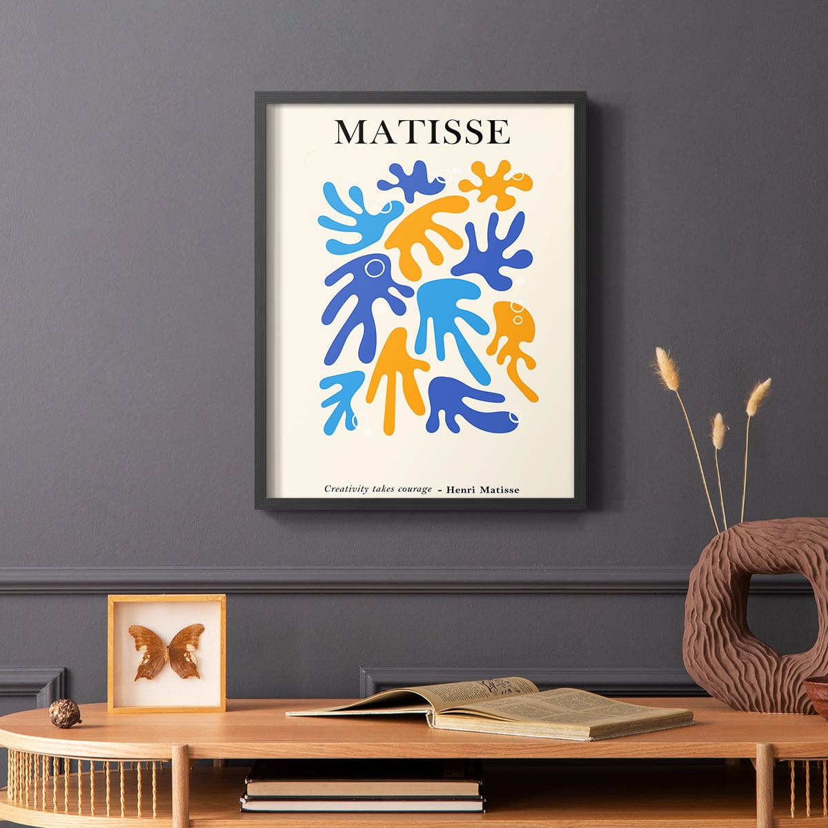 Matisse CDLXXIX in Black Solid Wood Framed Print No Nail Hanging