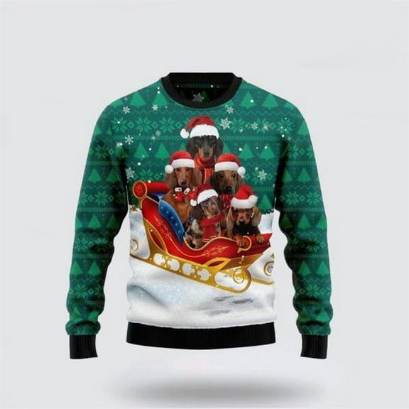 Dachshund Dog Snow Christmas Sweater – Dog Lover Christmas Sweater