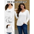 thumbnail image 6 of FlorCurve Plus Size T-Shirt for Women Long Sleeve V Neck Shirts Casual Rayon Tops, White XL, 6 of 7