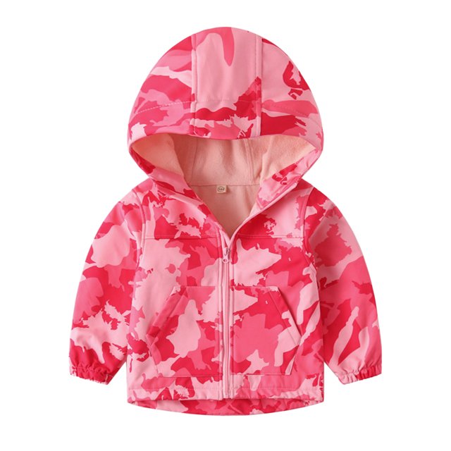 Gibobby Chamarra de invierno para bebé niñoChaqueta de al libre para niño y niña, chaqueta cortavientos con capucha, cálida, resistente al viento, montañ(Rosa caliente, 3-4 Años)