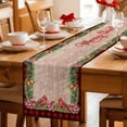 thumbnail image 5 of Red Plaid Christmas Table Runner 120 Inches Long Farmhouse Dress Scarves, Xmas Snowflake Botanical Poinsettia Wooden Dining Tablerunner for Coffee Table/Kitchen Island/Party Décor, 13" x 120", 5 of 8