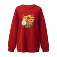 thumbnail image 3 of Chandails à Capuchon de Mode pour Femmes 2023 Mode Imprimée Blouse Ample à Manches Longues Col Rond Chandail Décontracté Hauts Chandail en Molleton 50 % de Rabais Liquidation Costumes Halloween/noël, 3 of 4
