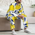 thumbnail image 7 of Fotbe Tropical Lemon Pattern Long Sleeve Pajama Set for Men,Sleepwear Set,2-piece Loungewear Set,Soft PJs Comfy Nightwear with Pockets-XX-Large, 7 of 7
