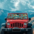thumbnail image 4 of FUIALDOLG Car Windshield Sun Shade, Rooster Floral Sun Visor for Car Off-road Vehicle, Block UV Rays, Foldable 52.95x16.14 inches, 4 of 7