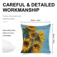 thumbnail image 2 of Sunflower blue background Linen toss pillowcase Decoration pillowcase Gift preferred 24x24" Cushion cover 4 set Sofa pillowcase Sofa bedroom living room car, 2 of 6