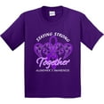 thumbnail image 3 of Inktastic Staying Strong Together Alzheimer's Awareness Purple Ribbon Youth T-Shirt, 3 of 5