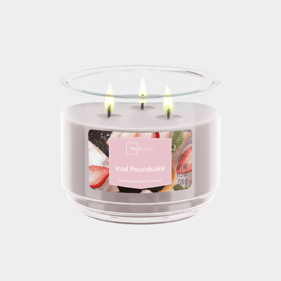 Mainstays Scented 3-Wick Glass Jar Candle, 11.5 oz.