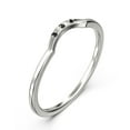 thumbnail image 2 of 10k White Gold Curved Wedding Band With Round Cut black diamond moissanite, 2 of 4