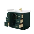 thumbnail image 3 of Wyndham Collection Miranda 42" Wood&Marble Single Bathroom Vanity in Green/Gold, 3 of 6