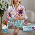 thumbnail image 6 of Honeii Cactus print Women's Pajama Sets Long Sleeve Button Down Sleepwear Nightwear Soft Pjs Lounge Sets-X-Large, 6 of 7