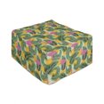thumbnail image 1 of Hawaiian Rectangle Pouf, Summer Theme Depiction of Flamingos Palm Leaves and Orange Slices, Foot Stool for Living Room Office Ottoman with Cover, 25", Pale Green and Multicolor, by Ambesonne, 1 of 4
