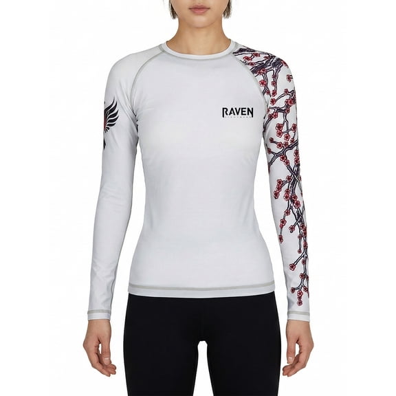 Raven Fightwear Women's Sakura Rash Guard MMA BJJ White