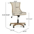 thumbnail image 5 of GDF Studio Andrea Contemporary Upholstered Roll Back Swivel Office Chair, Beige Fabric and Natural, 5 of 12