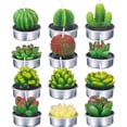 thumbnail image 1 of 12 velas de plantas suculentas, delicadas velas suculentas para fiestas, bodas, spa, decoración del hogar, regalos, 1 of 8