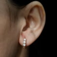 thumbnail image 4 of Rosec Jewels Three Stone Earrings for Women - Certified Moissanite Hoop Earrings for Mom, 18K Yellow Gold, 4 of 6