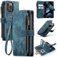 thumbnail image 1 of For Caseme Iphone 13 Pro Max C30 Series New Zipper Wallet Style Leather Case (Hand Strap Type) Brown, 1 of 5