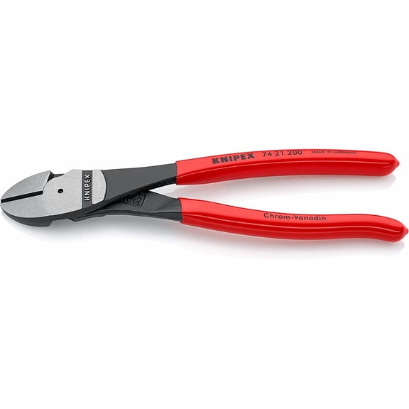 KNIPEX Tools 74 21 200, 8-Inch High Leverage Angled Diagonal Cutters