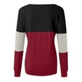thumbnail image 4 of Moda Mujer O-cuello Camiseta de manga larga Verano Patchwork Blusa suelta Tops Fridja  hj652, 4 of 5