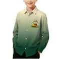 thumbnail image 1 of RXMEKW Chemise à Manches Longues Imprimée pour la Saint-Patrick pour Garçons avec Col Rabattu, 95 % Coton 5 % Spandex, Vert, 1 of 7