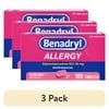 (3 pack) Benadryl Ultratabs Antihistamine Cold & Allergy Relief Tablets, 100 Count