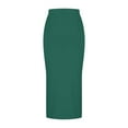 thumbnail image 4 of Mrat Cover Up Skirts Fashion Women Casual Comfortable Wrap Buttocks Mid-Calf Skirt Pleated Skirt S-195 Green XL, 4 of 5