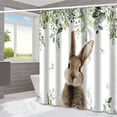 thumbnail image 2 of Aihimol Rustic Easter Shower Curtain Watercolor Rabbit Bunny Floral Bathroom Curtains Spring Holiday Bathroom Decor Washable Fabric, 2 of 6