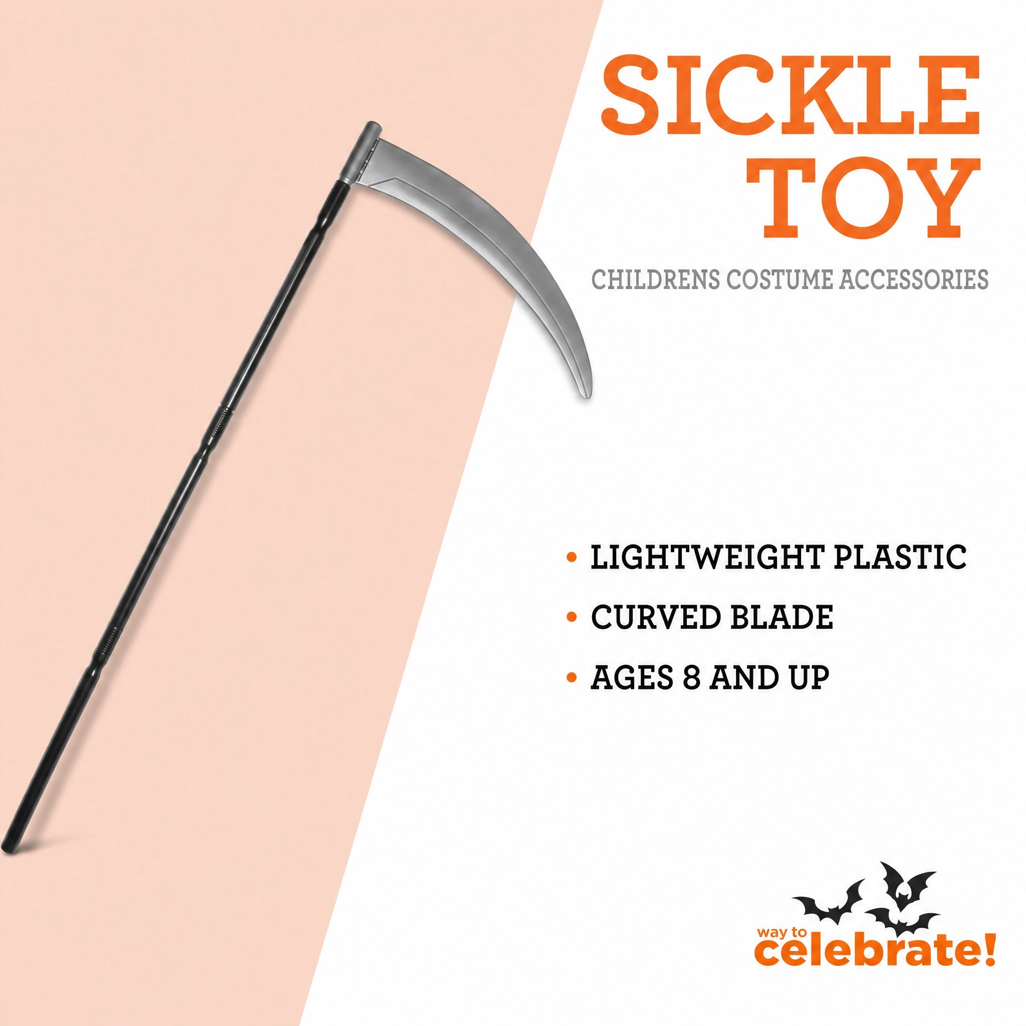 Sickle Toy Costume Accessory for Children, Black and Silver, Halloween by Way To Celebrate