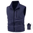 thumbnail image 2 of Zysthvn Fall Vests for Men Casual Full Zip Fleece Mens Jackets Solid Sleeveless Stand Collar with Pockets Outerwear, 2 of 7