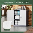 thumbnail image 6 of SUNCROWN Metal Storage Cabinet with Lock, 36" Metal Locking Cabinet with Doors and 2 Adjustable Shelves, Small Lockable Steel Cabinets for Office,Garage, Home, School (White Grey), 6 of 7