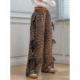 thumbnail image 6 of Women'S Loose Sweatpants Elastic Waist Casual Wide Leg Pants with Pockets Y2K Travel Pants Leopard Print M, 6 of 9
