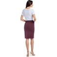 thumbnail image 5 of Fishers Finery Women's Ecofabric Ponte Pull On Stretch Above Knee Classic Pencil Skirt - Cotton & Rayon Blend (Burgundy, M), 5 of 5