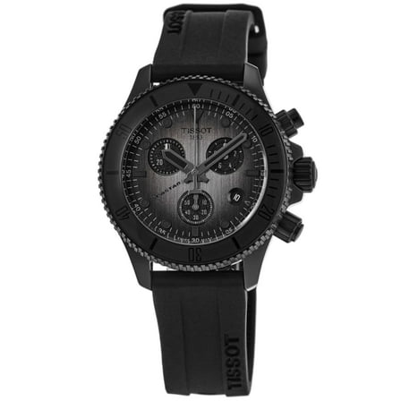 sot Seastar 1000 Quartz Chronograph Grey Dial Silicone Strap Men's Watch