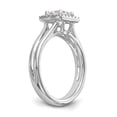 thumbnail image 6 of Solid 14k White Gold Princess Halo Diamond Side-Stones with CZ Cubic Zirconia Center Stone Split Shank Engagement Ring Size 5, 6 of 8