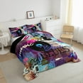 thumbnail image 3 of Feelyou Old School Teens Full Size Comforter Sets, Chic Street Graffiti Bedding Comforter Set, Hiphop Album Music Reversible Bedding Sets, Ultra Soft Bedroom Decor, 3-Piece, 3 of 8
