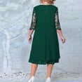 thumbnail image 4 of Huresd Mother of The Bride Dress Two Piece Plus Size Formal Evening Party Dress with Lace Jacket Outfits Dark Green 4XL, 4 of 4