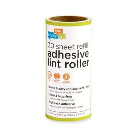 Honey Can Do LNTZ01590 Lint Roller Refill, 6-Pack, 30-Sheets Each, 180-Sheets Total