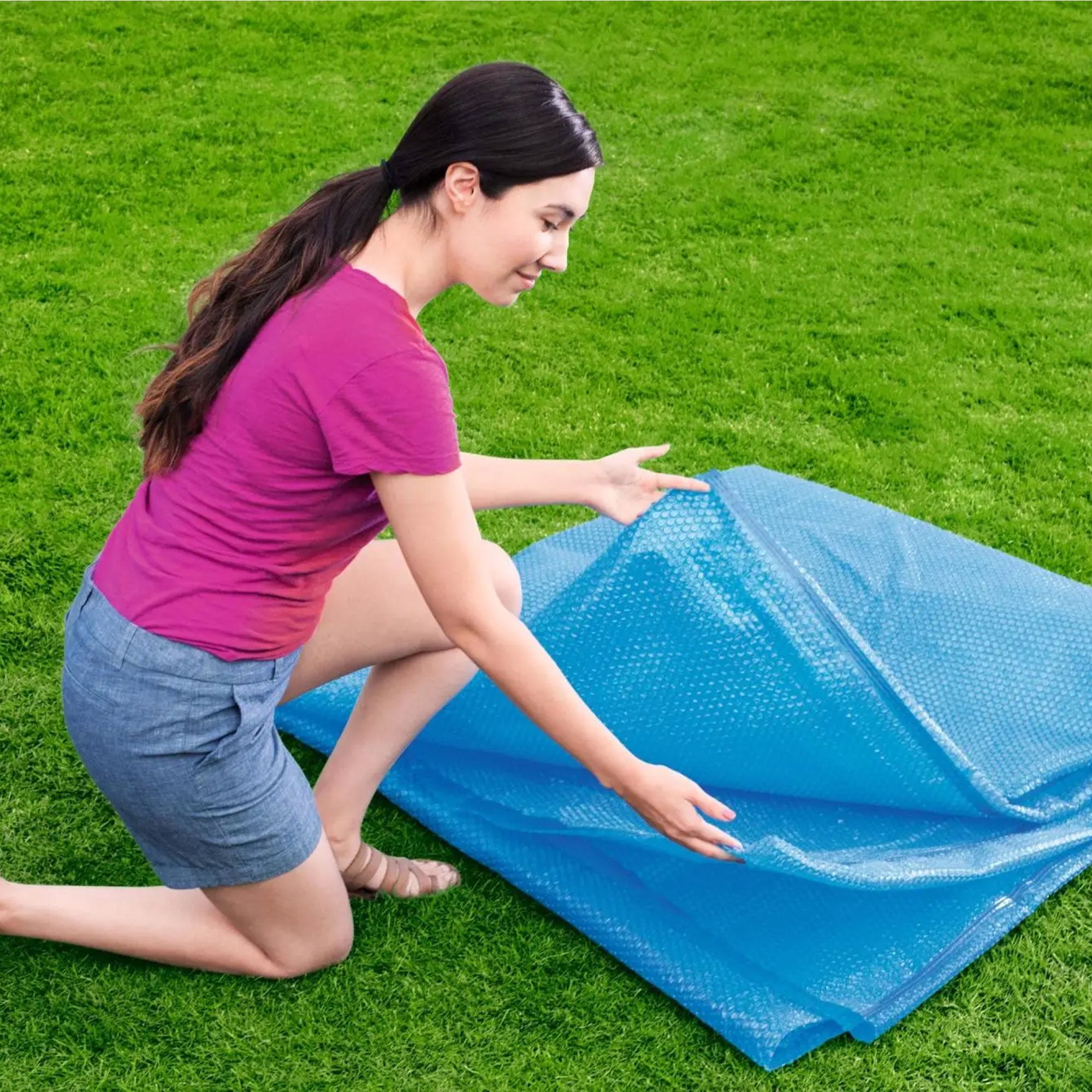 Bestway Flowclear Solar Pool Cover - for 14 ft Round Above-Ground Pools - Blue